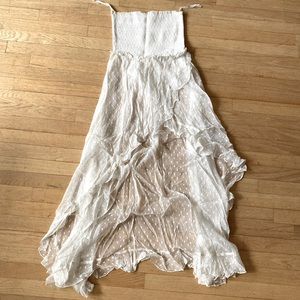 Rococo Sand Strapless White CoverUp Small Size